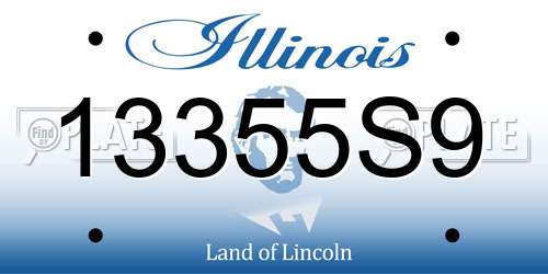 13355S9 Illinois License Plate