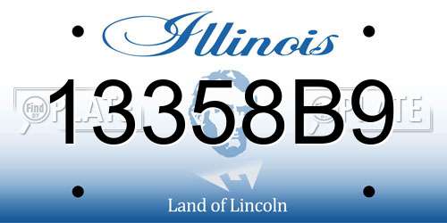 13358B9 Illinois License Plate