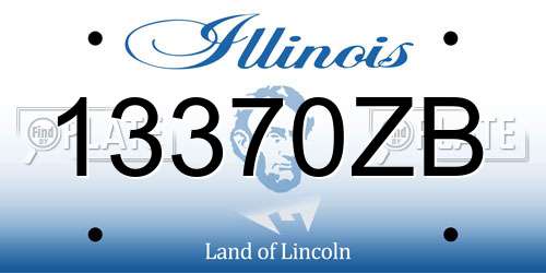13370ZB Illinois License Plate
