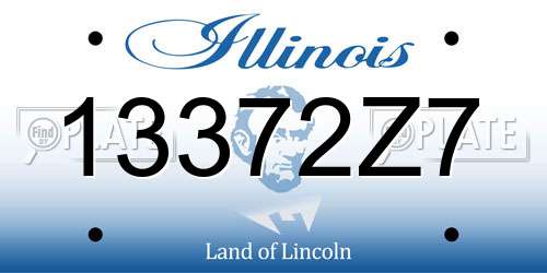 13372Z7 Illinois License Plate