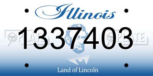 1337403 Illinois License Plate