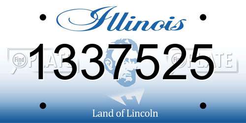 1337525 Illinois License Plate