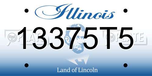 13375T5 Illinois License Plate
