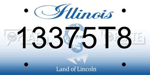 13375T8 Illinois License Plate