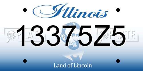 13375Z5 Illinois License Plate