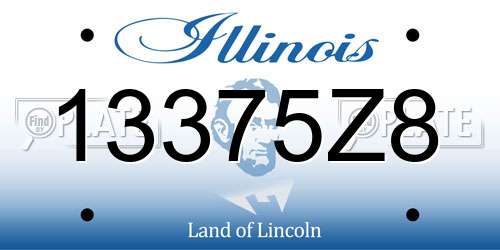 13375Z8 Illinois License Plate