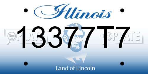 13377T7 Illinois License Plate