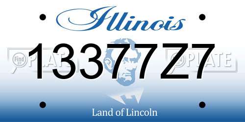 13377Z7 Illinois License Plate