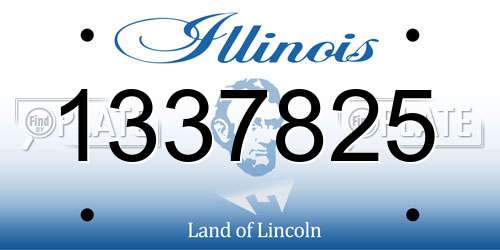 1337825 Illinois License Plate