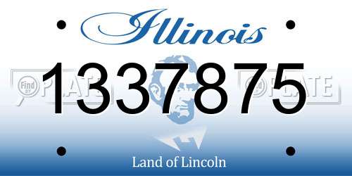 1337875 Illinois License Plate
