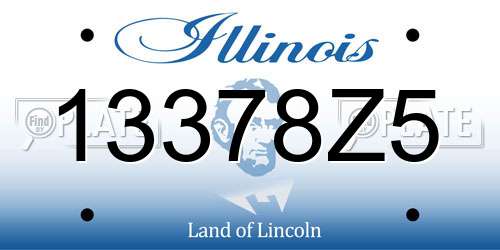 13378Z5 Illinois License Plate