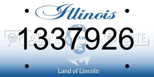 1337926 Illinois License Plate