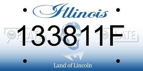 133811F Illinois License Plate