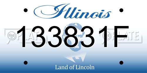 133831F Illinois License Plate