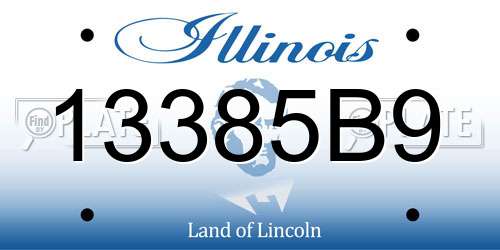 13385B9 Illinois License Plate