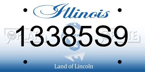 13385S9 Illinois License Plate