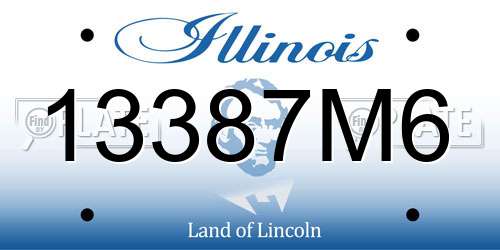 13387M6 Illinois License Plate