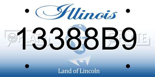 13388B9 Illinois License Plate