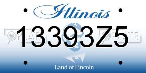 13393Z5 Illinois License Plate