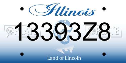 13393Z8 Illinois License Plate