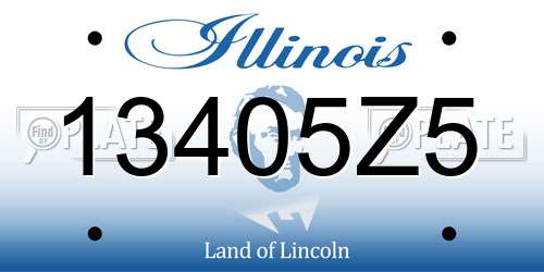 13405Z5 Illinois License Plate