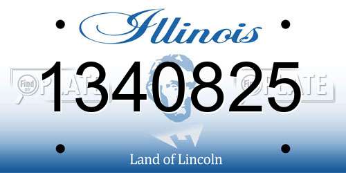 1340825 Illinois License Plate