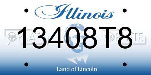 13408T8 Illinois License Plate