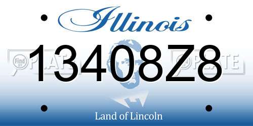 13408Z8 Illinois License Plate