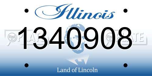 1340908 Illinois License Plate