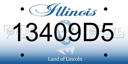 13409D5 Illinois License Plate