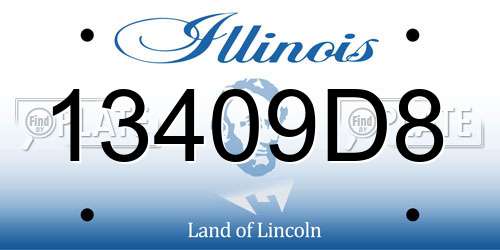 13409D8 Illinois License Plate