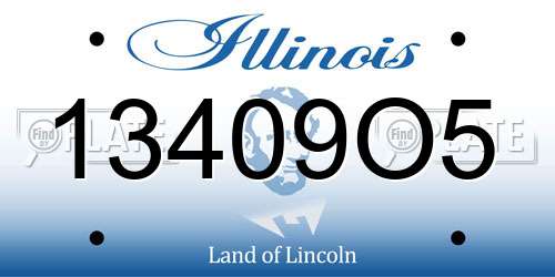 13409O5 Illinois License Plate