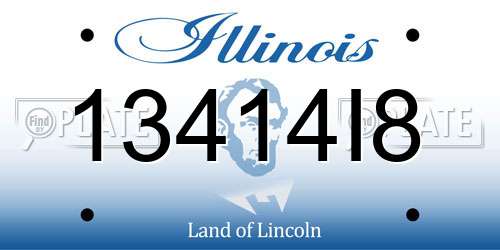 13414I8 Illinois License Plate