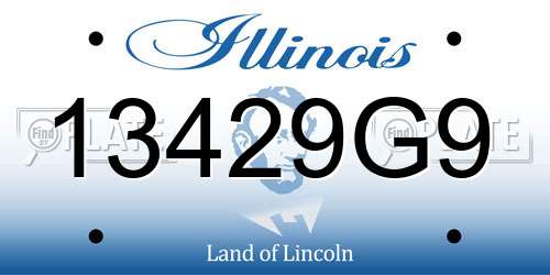 13429G9 Illinois License Plate