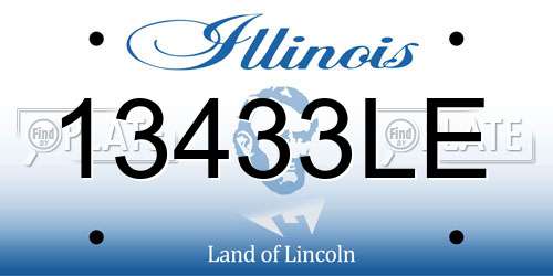 13433LE Illinois License Plate