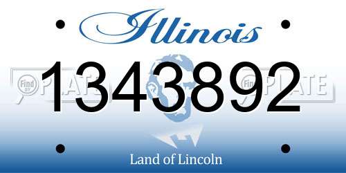1343892 Illinois License Plate