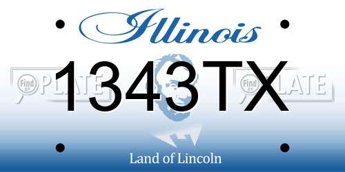 1343TX Illinois License Plate