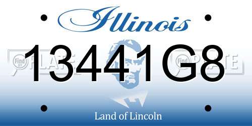 13441G8 Illinois License Plate