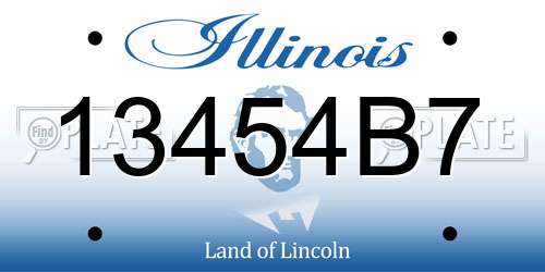 13454B7 Illinois License Plate