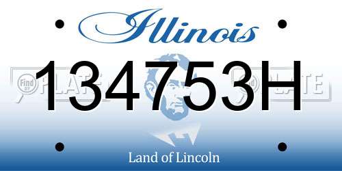 134753H Illinois License Plate