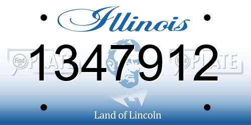 1347912 Illinois License Plate