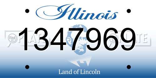 1347969 Illinois License Plate