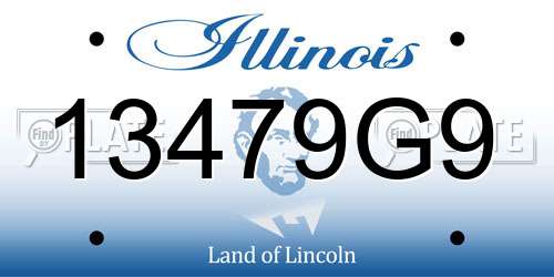 13479G9 Illinois License Plate