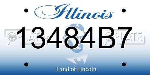13484B7 Illinois License Plate
