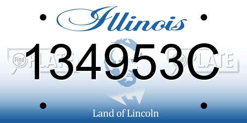 134953C Illinois License Plate
