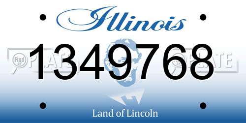 1349768 Illinois License Plate