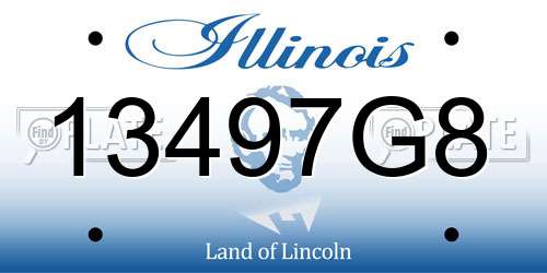13497G8 Illinois License Plate