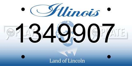 1349907 Illinois License Plate