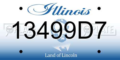 13499D7 Illinois License Plate