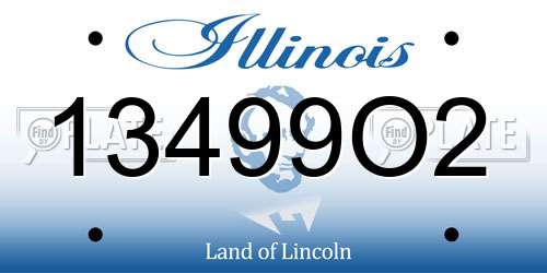 13499O2 Illinois License Plate